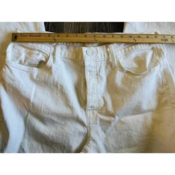 MOTHER Women's The Ditcher Crop Totally Innocent White Jeans Size 32 NWOT $189 - Picture 8 of 14